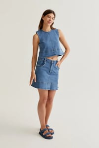 Image 2 of FALDA VAQUERA DENIM VOLANTES