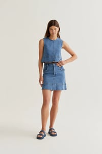 Image 1 of FALDA VAQUERA DENIM VOLANTES