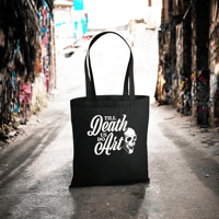 Image 2 of Black Cotton Tote – 'Till Death Us Do Art' Edition