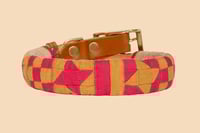 Image 1 of Quilted Dog Collar Sleeve with Leather Collar / Golden Hour