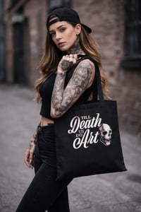 Image 1 of Black Cotton Tote – 'Till Death Us Do Art' Edition