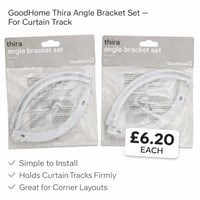 Image 1 of GoodHome Thira angle bracket set for curtain tracks 2 in - stock