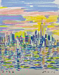 Sunset Sail, Hudson/ Drawing A Day 4.16.26