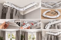 Image 3 of GoodHome Thira angle bracket set for curtain tracks 2 in - stock