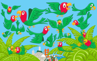 Parrots By The Bay Print