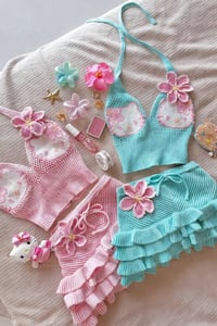 💕🩵 Kitty Coast Crochet Set