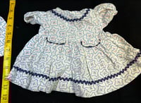 Image 1 of Lot of 2 Vintage Feedsack Baby/Doll Dresses & Bonnet
