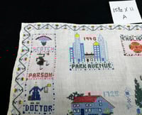 Image 4 of Vintage "Historic NY-Themed" Counted Cross Stitch on Linen (A)