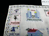 Image 5 of Vintage "Historic NY-Themed" Counted Cross Stitch on Linen (B)