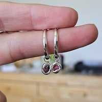 Image 3 of Hoop Earrings | Molten Pink Ruby Charms