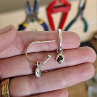 Image 4 of Hoop Earrings | Molten Pink Ruby Charms