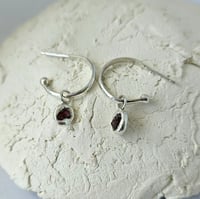 Image 2 of Hoop Earrings | Molten Pink Ruby Charms