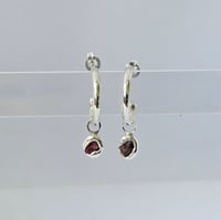 Image 1 of Hoop Earrings | Molten Pink Ruby Charms