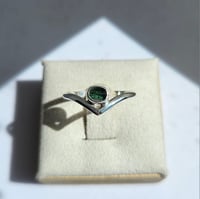 Image 3 of Green Tourmaline Wishbone Ring - Size Q