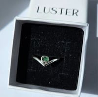 Image 4 of Green Tourmaline Wishbone Ring - Size Q