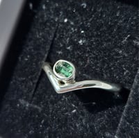 Image 2 of Green Tourmaline Wishbone Ring - Size Q