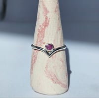Image 1 of Pink Ruby Wishbone Rings - Size U