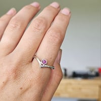 Image 4 of Pink Ruby Wishbone Rings - Size U