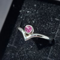 Image 2 of Pink Ruby Wishbone Rings - Size U