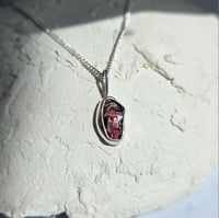 Image 1 of Red Garnet Pendant Necklace