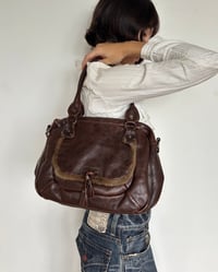 Image 10 of LEATHER FUR TRIM BAG