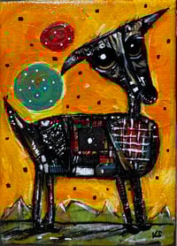 ORIGINAL 5x7 acrylic/ink on stretched canvas, 'Show Up And Disappear'