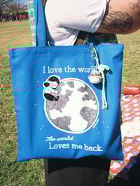Image 2 of I Love The World - Screen Printed Tote Bag
