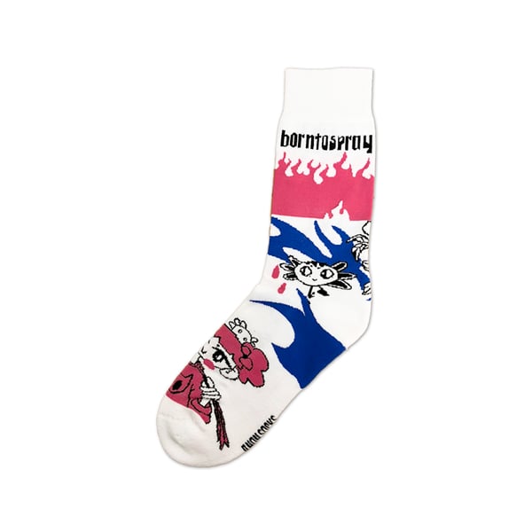 Image of BORNTOSPRAY Socks ANON x SLIDELFY 