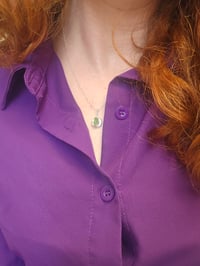 Image 6 of Ready to ship! ' Sea Fern ' - Sterling Silver pebble necklace with Cornish Green Seaglass 