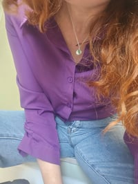 Image 2 of Ready to ship! ' Sea Fern ' - Sterling Silver pebble necklace with Cornish Green Seaglass 