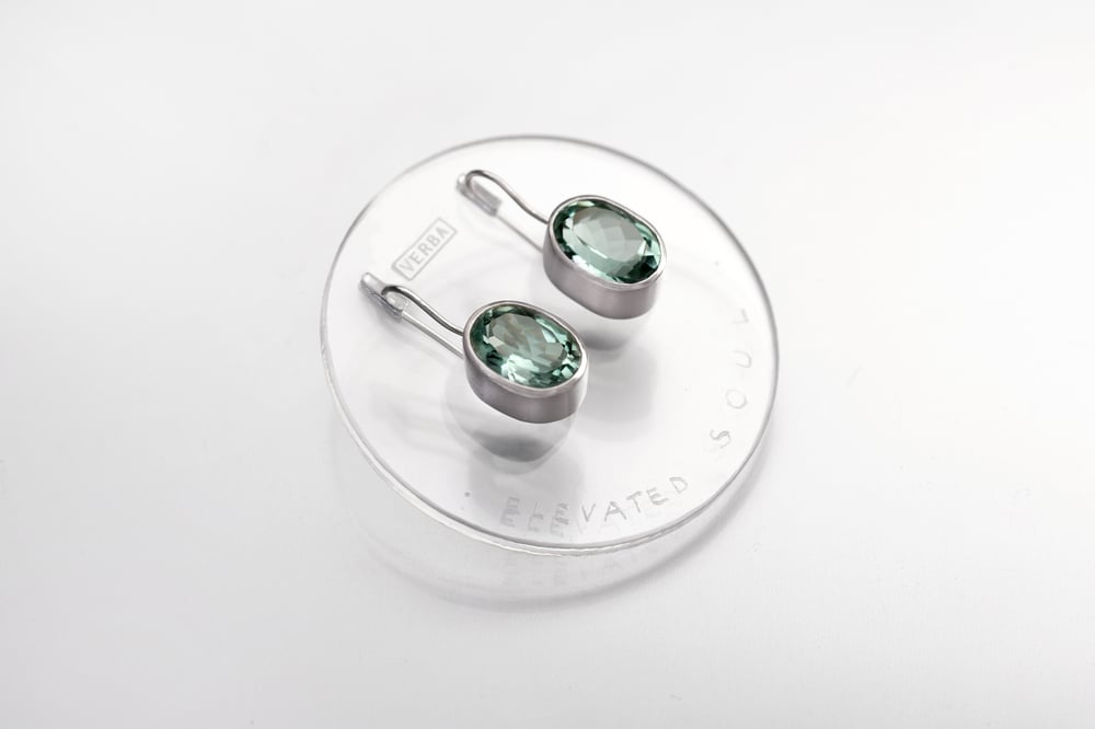 Image of "Elevated soul" silver earrings with prasiolite  · ANIMO EXCELSO ·