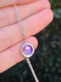 Image 1 of Ready to ship! ' The Wild Serenity ' - Sterling Silver pebble necklace with Rose cut Amethyst 