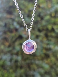 Image 4 of Ready to ship! ' The Wild Serenity ' - Sterling Silver pebble necklace with Rose cut Amethyst 