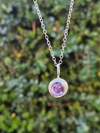 Image 7 of Ready to ship! ' The Wild Serenity ' - Sterling Silver pebble necklace with Rose cut Amethyst 