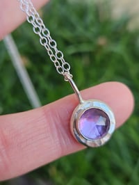 Image 6 of Ready to ship! ' The Wild Serenity ' - Sterling Silver pebble necklace with Rose cut Amethyst 