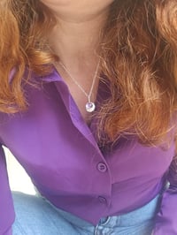 Image 8 of Ready to ship! ' The Wild Serenity ' - Sterling Silver pebble necklace with Rose cut Amethyst 