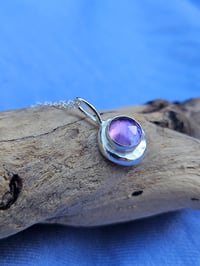 Image 10 of Ready to ship! ' The Wild Serenity ' - Sterling Silver pebble necklace with Rose cut Amethyst 