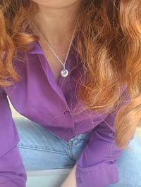 Image 9 of Ready to ship! ' The Wild Serenity ' - Sterling Silver pebble necklace with Rose cut Amethyst 