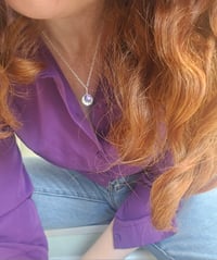 Image 2 of Ready to ship! ' The Wild Serenity ' - Sterling Silver pebble necklace with Rose cut Amethyst 