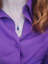 Image 7 of Ready to ship! 'Aztec Goddess ' - Sterling Silver and Lapis Lazuli Gemstone teardrop Necklace 