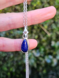 Image 2 of Ready to ship! 'Aztec Goddess ' - Sterling Silver and Lapis Lazuli Gemstone teardrop Necklace 