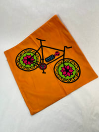 Image 5 of Mexican Day of The Dead, Bike, Throw Pillow Cover, Soft Touch Fabric, Mexican Decor