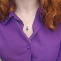 Image 4 of Ready to ship! 'Aztec Goddess ' - Sterling Silver and Lapis Lazuli Gemstone teardrop Necklace 