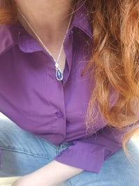 Image 6 of Ready to ship! 'Aztec Goddess ' - Sterling Silver and Lapis Lazuli Gemstone teardrop Necklace 