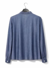 Image 2 of Soft Denim Bow Blouse — by WAY WAY