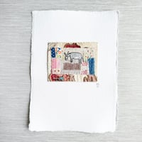 Image 1 of Art textile - ORIGINAL hand stitched collage 