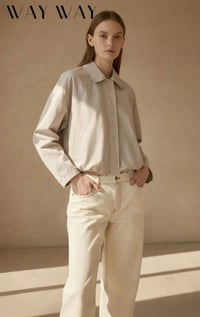 Image 1 of Cropped Trench Jacket — by WAY WAY