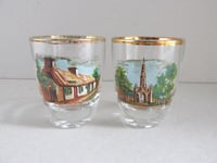 Image 7 of Vintage Scotland Shot Glasses Set (6) with Metal Tray, c 1960s, Boxed