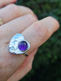 Image 5 of Custom initial heart ring in size O with Amethyst 
