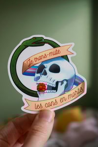 Image 2 of Sticker "Je transmute les cons en morts"